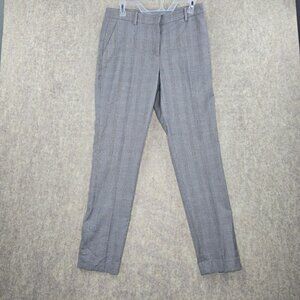 H&M Womens Plaid Slim Fit Trousers Gray Size 6 Stretch Polyester Blend Pants